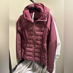 Lululemon Down For it All jacket in Cassis size 8